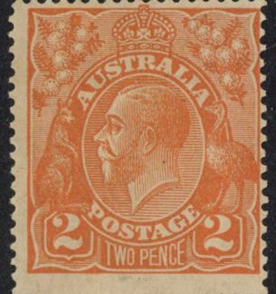 1920 Australia SG.62 2d brown-orange ( ASC 95A) m/m.