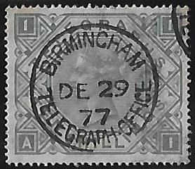 SG.T16 10/- grey green plate 1 letters AI fine used.