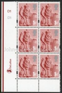 EN7 1st Lion 2B cyld. D1 no dot D1 no dot Phos D1 no dot DLR U/M (MNH)