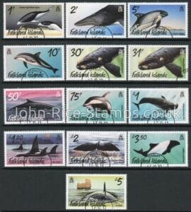2012 Falkland Is. Dolphins & Whales SG1231/1242 set 13 values used(CTO)