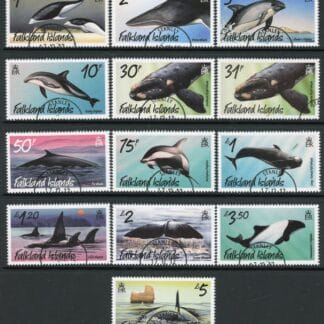 2012 Falkland Is. Dolphins & Whales SG1231/1242  set 13 values used(CTO)