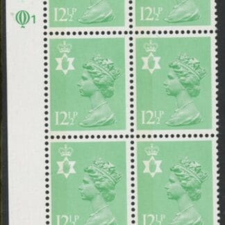 NI36a Northern Ireland  12½p perf 15x14 Cyld. (OCP PVA) Q1Q1 imperf.  Questa U/M (MNH)