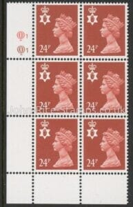 NI57 Northern Ireland 24p phos. Indian red Cyld. Q1Q1 Questa U/M (MNH)