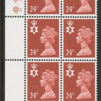NI57 Northern Ireland  24p  phos. Indian red Cyld. Q1Q1  Questa U/M (MNH)
