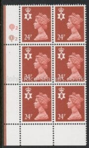 NI57 Northern Ireland  24p  phos. Indian red Cyld. Q2Q2  Questa U/M (MNH)