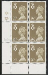 NI61 Northern Ireland  26p  phos. drab. Cyld. Q1Q1  Questa U/M (MNH)