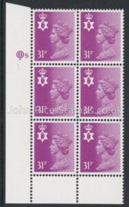 NI64a Northern Ireland 31p phos. Type 2 Cyld. Q5 Questa U/M (MNH)