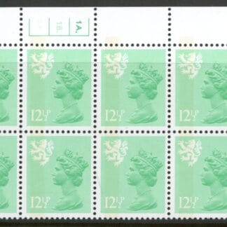 S38 Scotland 12½p light emerald. cyld. 1A1B no dot. Waddington.  U/M (MNH)
