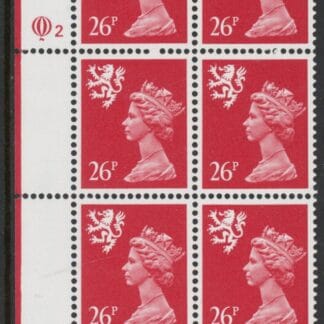 S72  Scotland 26p T11  rosine perf 15x14 cyld. Q2   Questa  U/M (MNH)