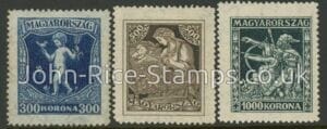1924 Hungary SG.437-9 Tuberculosis Relief Fund Set of 3 values U/M (MNH) (Cat.£24.00)