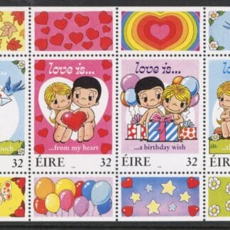 1998 Ireland SG.1150-3 (SG1150a) Greeting Booklet pane of 4 U/M (MNH)