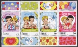 1998 Ireland SG.1173-6 (SG1173a) Greetings Booklet pane of 4 U/M (MNH)