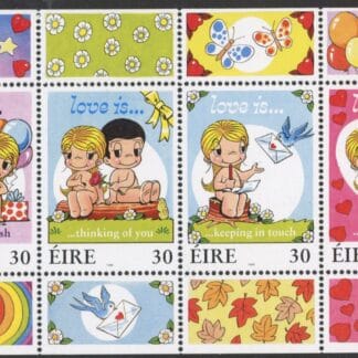 1998 Ireland SG.1173-6 (SG1173a) Greetings Booklet pane of 4 U/M (MNH)