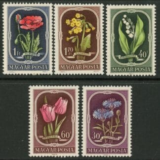 1951 Hungary SG.1202-6 Flowers Set of 5 values U/M (MNH) Cat. £15.00