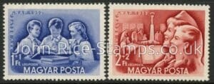 1952 Hungary SG.1260-1 Air Stamp Day U/M (MNH)