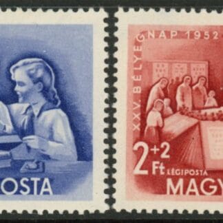 1952 Hungary SG.1260-1 Air Stamp Day U/M (MNH)