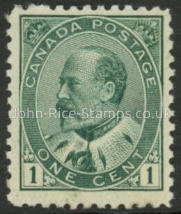 1911 Canada SG.174 1c deep green. U/M (MNH).