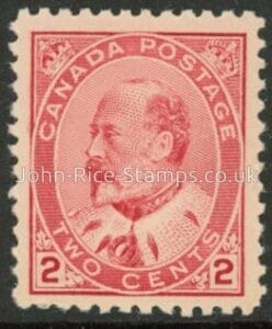 1903 Canada SG.177 2c pale rose-carmine U/M (MNH)