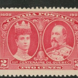1908  Canada  SG.190  2c carmine. Quebec Centenary. mounted mint