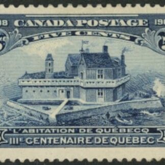 1908  Canada  SG.191  5c dull indigo. Quebec Centenary. mounted mint.