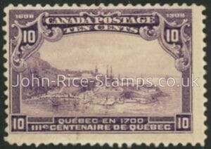 1908  Canada  SG.193  10c violet. Quebec Centenary. U/M (MNH).