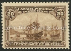 1908  Canada  SG.195  20c dull brown. Quebec Centenary. U/M (MNH)