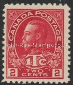 1916  Canada  SG.237  2c + 1c carmine red Die 2  perf 12  U/M (MNH)