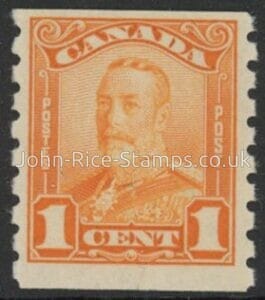 1928  Canada  SG.286  1c orange. imperf x  perf 8  U/M (MNH)