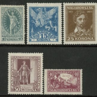 1923 Hungary SG.428-32 Birth Centenary of Peton Set of 5 Values mounted mint (Cat. £13.00)