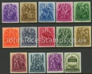 1938 Hungary SG.601-4 900th Death Anniversary of St. Stephen Set of 14 values U/M (MNH) (Cat.£34)