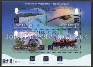 2026 South Georgia SG.TBA  Blue Belt Programme. mini sheet U/M (MNH).