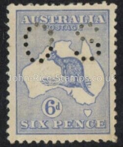 1915 Australia SG.O46 6d ultramarine mounted mint.