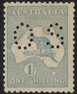 1915 Australia SG.O48 Die II 1/- blue-green mounted mint.