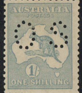 1915 Australia SG.O48  Die II 1/- blue-green mounted mint.