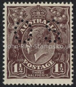 1917-20 Australia SG.O64 1½d black-brown lightly mounted mint.