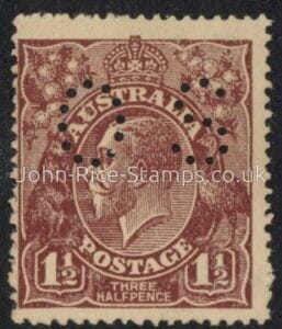 1918 Australia SG.O65 1½d red-brown. U/M (MNH)