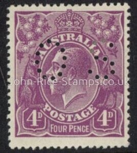 1918 Australia SG.O73 4d violet. mounted mint.