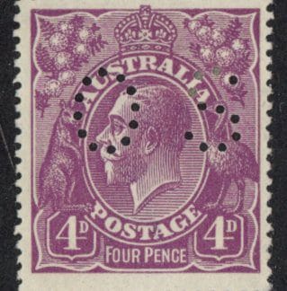 1918 Australia SG.O73  4d violet.  mounted mint.