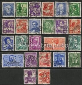 1934 Switzerland J67-90 Pro Juventute fine used.