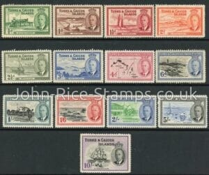 1950 Turks & Caicos Islands. SG.221-33 mounted mint.