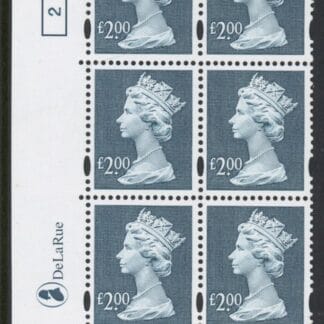 Y1801 (UC19) De La Rue £2.00 dull blue  Cyld. 2  (2)  U/M (MNH)