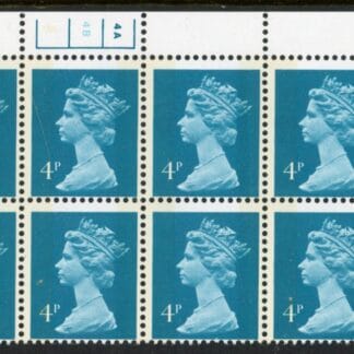 X996 (UG12)  Waddington 4p greenish blue Cyld. 4a,4b phos 4  no dot.  U/M (MNH)
