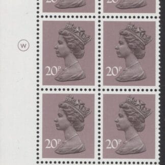 X999 (UG49)  Waddington 20p  dull purple.  Cyld. 23a15b dot    U/M (MNH)