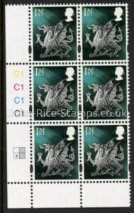 W150  1st  2B  Dragon  Cartor  cylinder C1x4 R2 C1. U/M (MNH)