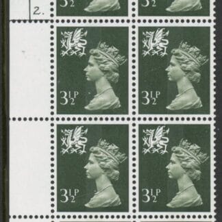 W16 Wales  3½p 2B  olive grey  cyld. 2 dot   Harrison U/M (MNH)