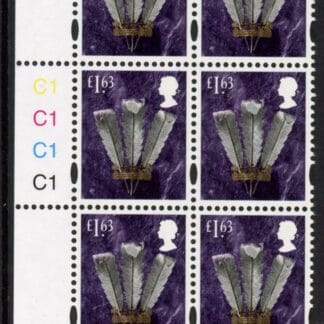 W160  £1.63  2B  feathers  Cartor  cylinder C1x4 R1 C3. U/M (MNH)