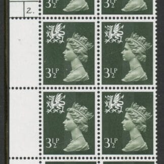 W17 Wales  3½p CB  olive grey  cyld. 2 dot   Harrison U/M (MNH)