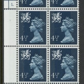 W18 Wales  4½p 2b  grey-blue cyld. 1 dot  Harrison U/M (MNH)