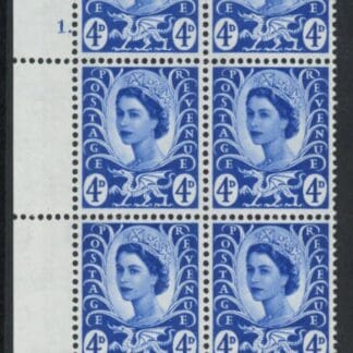 W2p Wales  4d  2B  ultramarine  Cyld. 1 dot.  crowns watermark.  Harrison U/M (MNH)