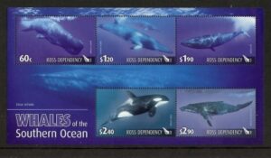 2010 Ross Dependency  SG. MS125 Whales M/S u/m (MNH)